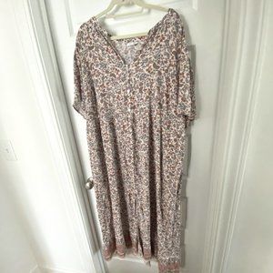 J.Jill Desert Floral Button-Front Maxi Dress